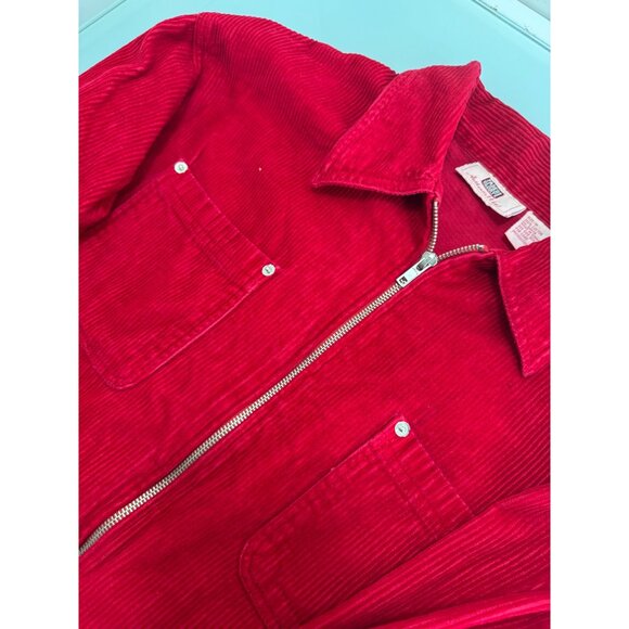 Vintage Faded Glory Corduroy Jacket Women's Medium M Red Y2K 90's Full Zip - Picture 2 of 8